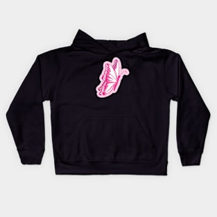 Cute Pink Butterfly Design Kids Hoodie